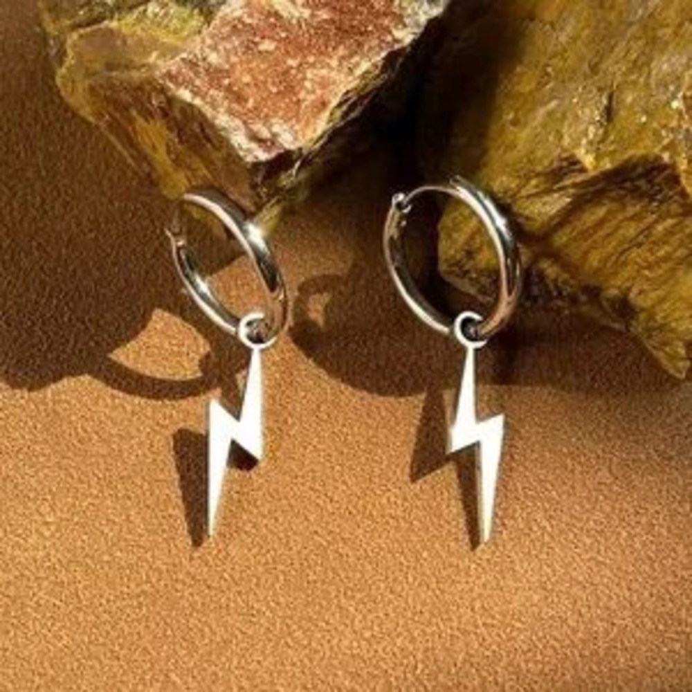 Stainless Steel Earrings New Lightning Plated Hoops Earrings